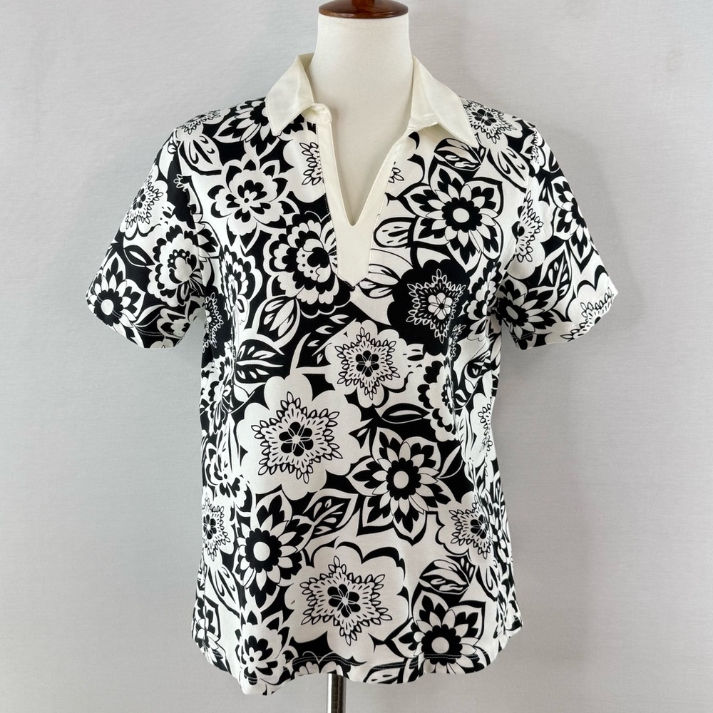 Classic Elements Stretch Cotton Casual Button Down Shirt with Floral Pattern